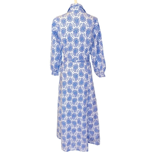 Boden Clara Cotton Shirt Dress Bright Blue Paisley Heart - Picture 6 of 6